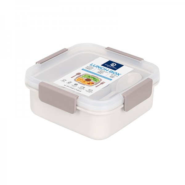 Double Layer Lunch Box with Spoon and Fork 1374