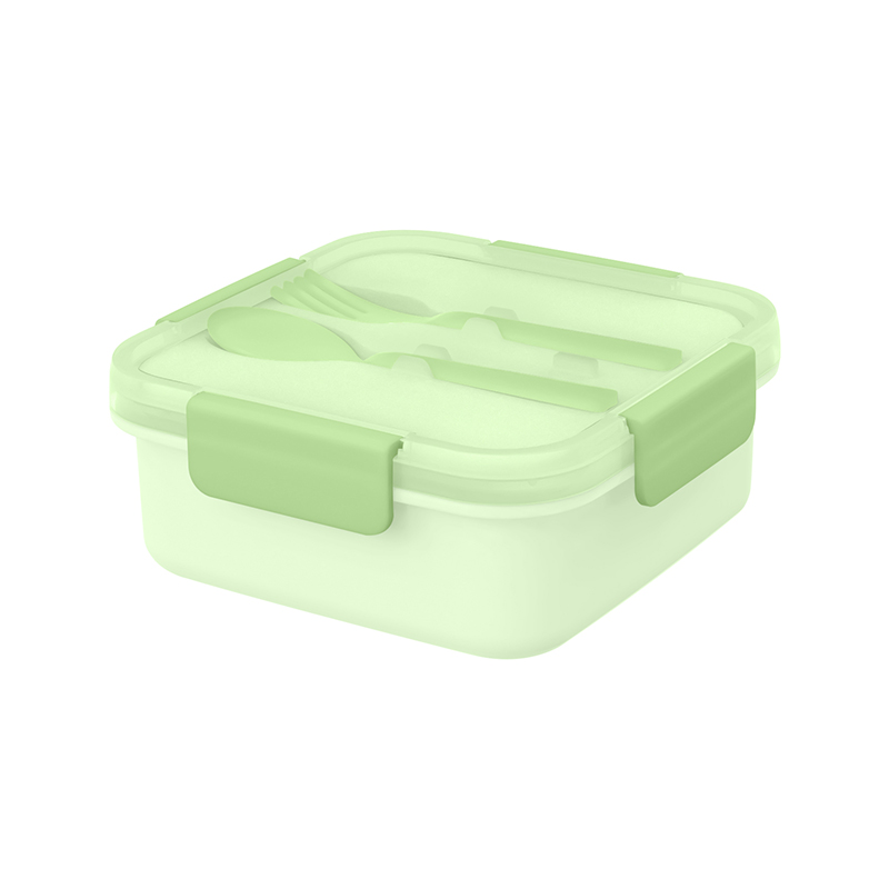 Double Layer Lunch Box with Spoon and Fork 1374