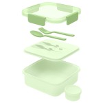 Double Layer Lunch Box with Spoon and Fork 1374